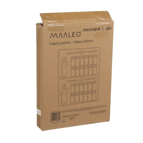 Barve za tekstil - 24 kos. 180ml Maaleo 22948