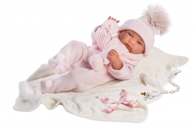 Llorens M843-16 oblačilni komplet za punčko novorojenčka NEW BORN velikost 43-44 cm