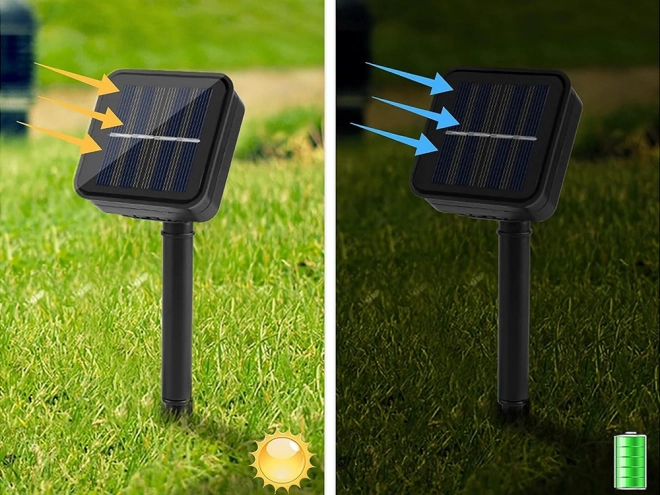 Sončna večbarvna vrtna girlanda z LED