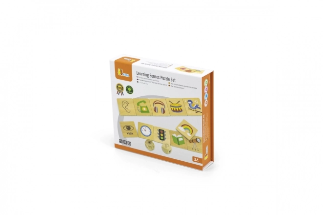 VIGA učna igra lesene puzzle za učenje čutil