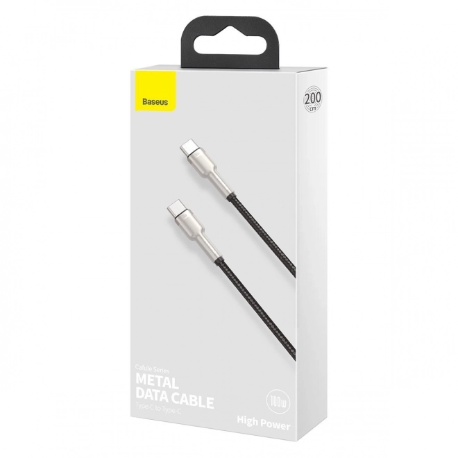 USB-C na USB-C kabel Baseus Cafule 100W, 2m črn