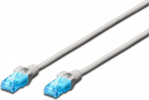 Patchcord RJ45–RJ45 kat. 5e U/UTP AWG 26/7 PVC 0,25 m siv