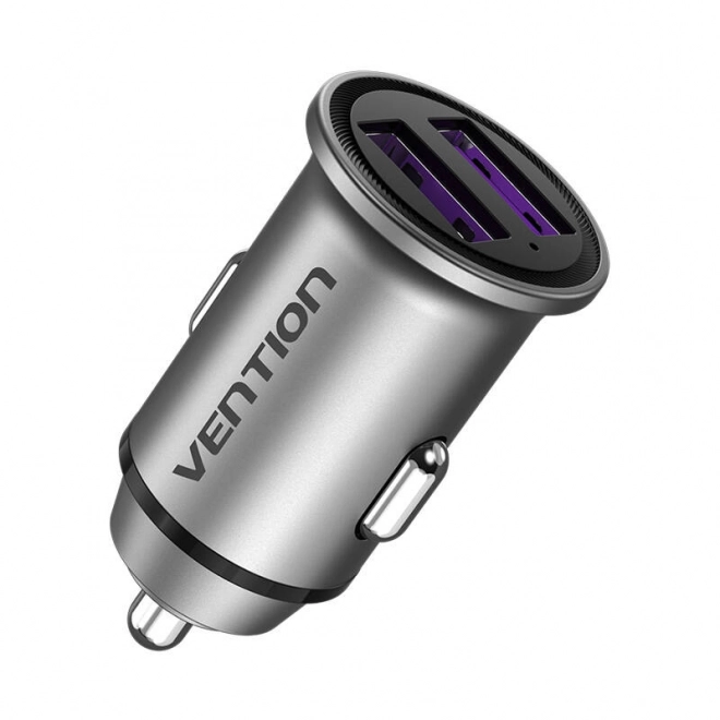 Avtopolnilec 2x USB Vention 30W Siv