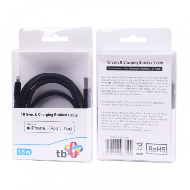 Lightning-USB kabel 1,5m črn MFi