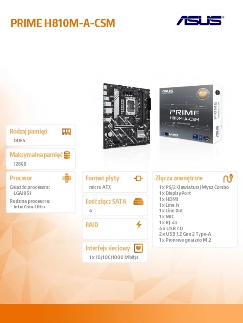Matična plošča ASUS PRIME H810M-A-CSM