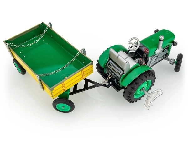 Traktor Zetor s prikolico zelena na ključ kovina 28cm Kovap v škatli
