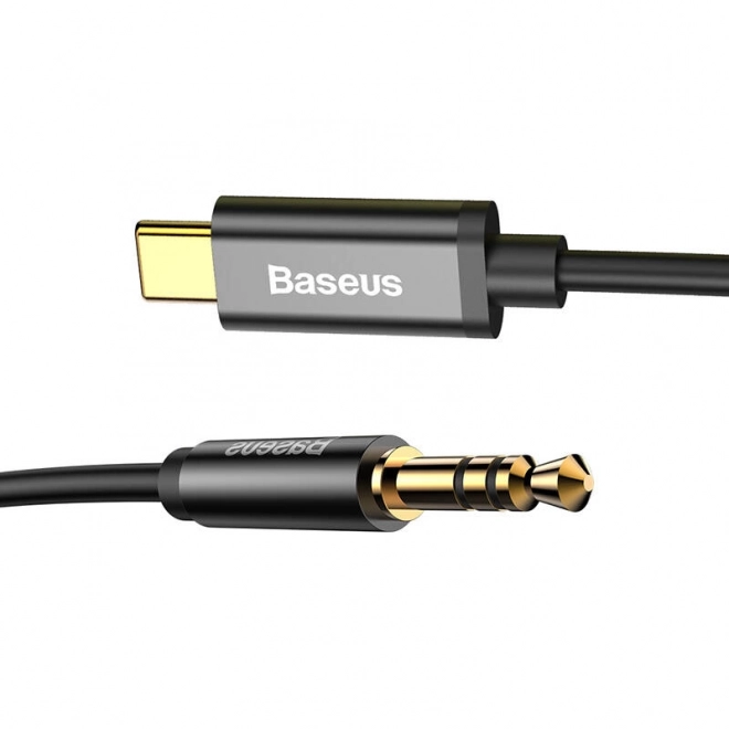 Baseus Yiven Avdio kabel USB-C na mini jack 3,5 mm, 1,2 m - črna