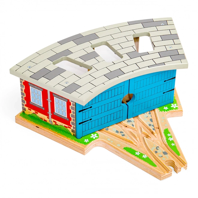 Bigjigs Rail Trojno depo z vrati