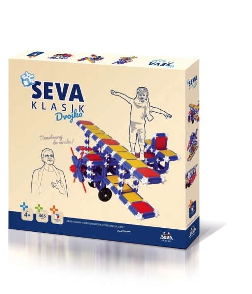 Konstruktorski set SEVA KLASIK dvojka plast 366 delov v škatli 36x33,5x5cm