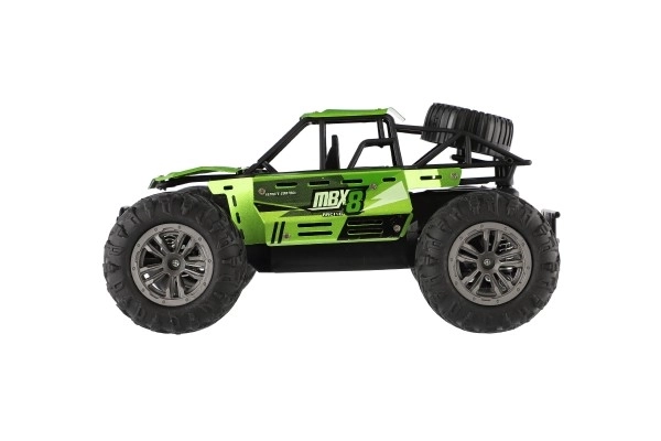 Auto RC buggy terensko zeleno 22cm plast 2,4GHz na baterije + polnilni paket v škatli 32x16x18cm
