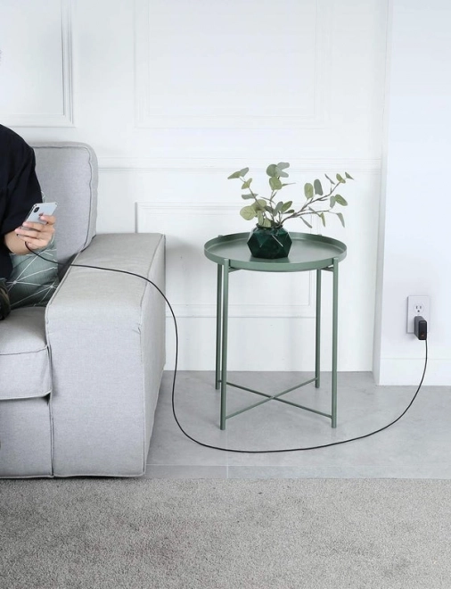 Črn najlonski kabel Lightning-USB C 2m