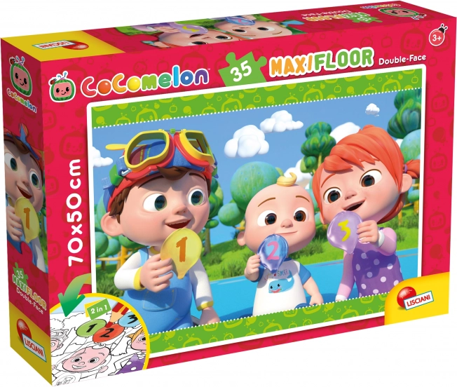 Dvostranske maxi sestavljanke COCOMELON 2v1, 35 koščkov, 70 × 50 cm