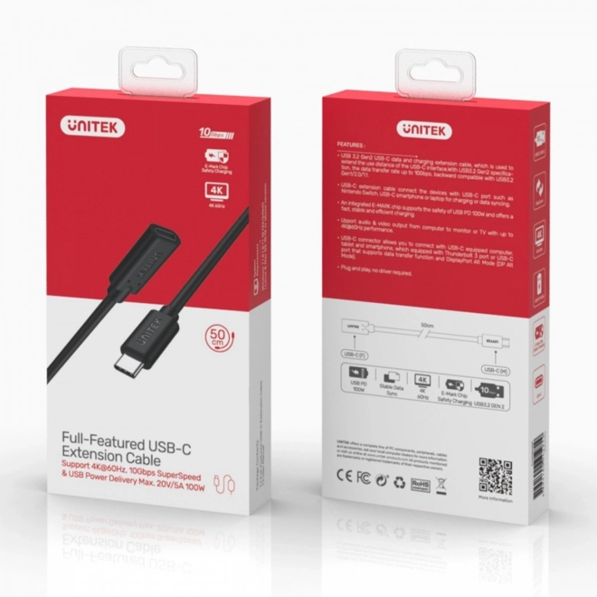 Univerzalni podaljševalni kabel USB-C Unitek 1m
