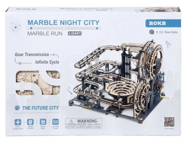 Krožni tobogan Night City - 3D lesena sestavljanka
