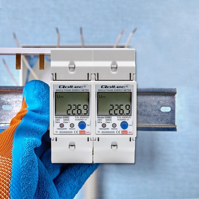 Enofazni elektronski števec električne energije | DIN letev | 230V | LCD | Wi-Fi
