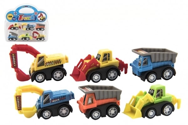 Set mini plastičnih gradbenih strojev 5cm 6kos v blistru