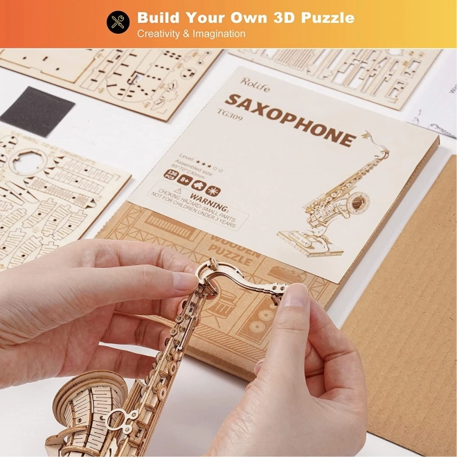 Saksofon - 3D lesena sestavljanka