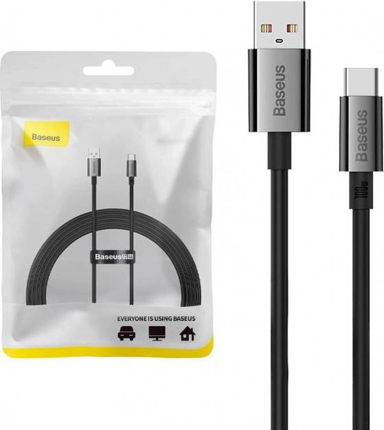 Polnilni in podatkovni kabel USB‑C Baseus z zaslonom 100 W, 2 m, črn