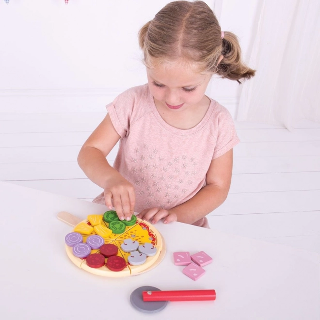 Bigjigs Toys Lesena pizza za rezanje