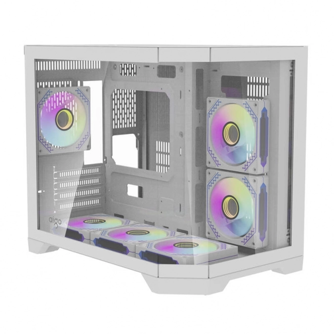 Računalniško ohišje Darflash FT418 + 6 ventilatorjev aRGB (bela)