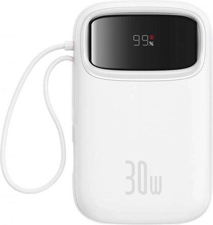 Baseus QPow 2 power banka 10000 mAh, 30 W, USB‑C (bela)