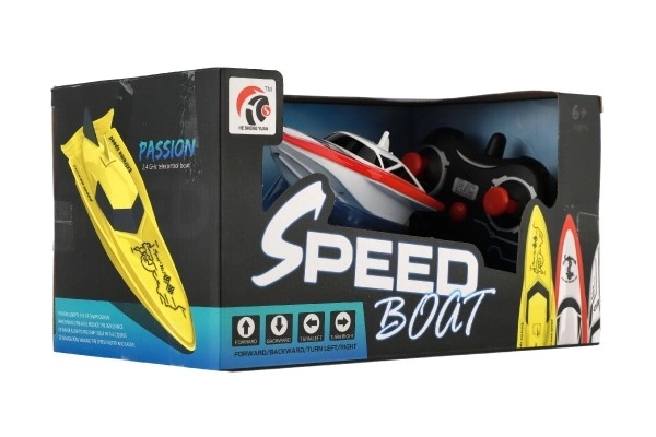 Motorni čoln/ladja za vodo RC plast 19cm na baterije+polnilni paket+USB 2,4Ghz v škatli 26x13x15cm