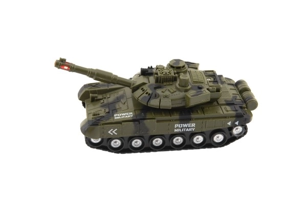 Plastični tank 20cm z vztrajnikom na baterije z lučko in zvokom v škatli 24x16x11cm