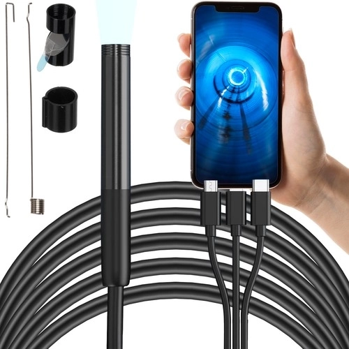 Endoskopska inšpekcijska kamera 2 m BIGSTREN Full HD z LED in adapterji