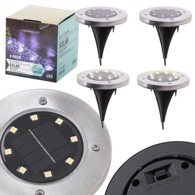 Vrtno solarno svetilo 8 LED 4 kosi - hladna bela