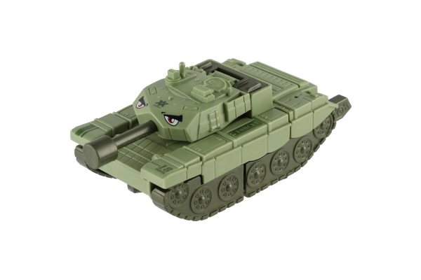 Transformer tank/robot plast 14cm na vztrajnik 3 barve