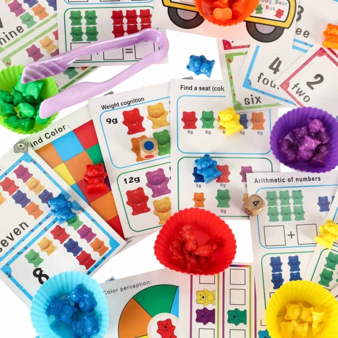 Montessori otroška igra nauči se šteti 61 delov - Medvedki