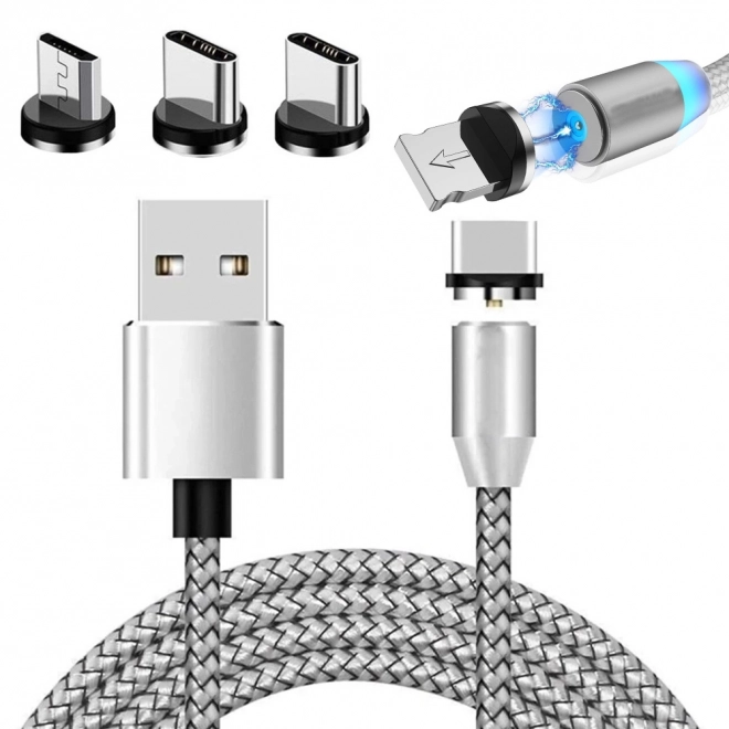Magnetni polnilni kabel s tremi priključki