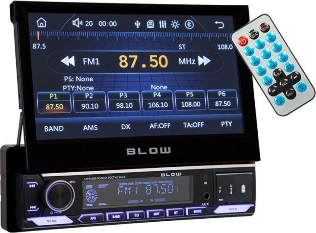 avtoradio Blow SlideX z izvlečnim 7" zaslonom, RDS, MP3, USB, microSD in Bluetooth