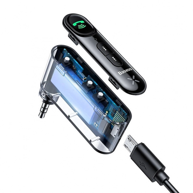 Baseus Qiyin AUX sprejemnik Bluetooth za avto črn