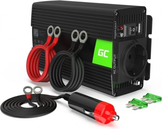 Pretvornik napetosti GREEN CELL 12 V na 230 V 500 W (1000 W vrh) – modificiran sinus