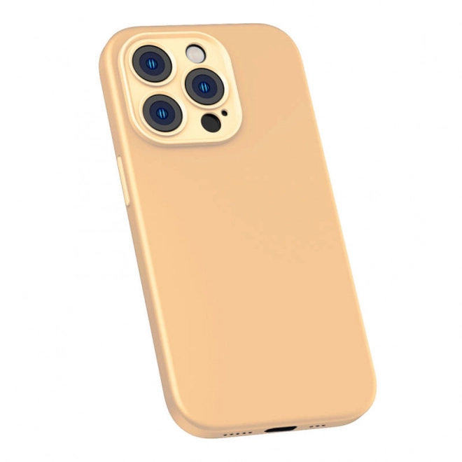 Baseus Gel Tekočina Silicijeva Ovoj za iPhone 14 rumena s kaljenim steklom in čistilnim setom – 14 Pro Max