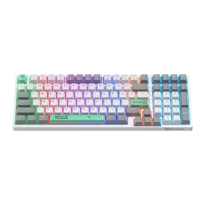 Mehanska tipkovnica ONIKUMA G38, 98 tipk, USB kabel, bela