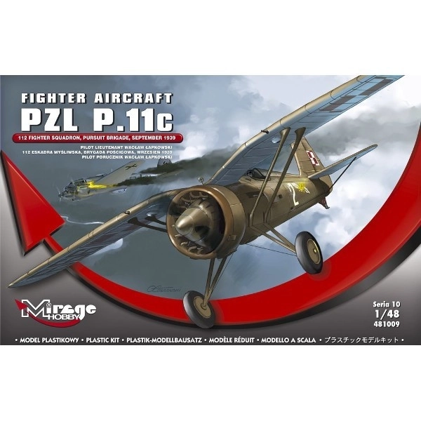 Plastični model letala PZL P.11c od Mirage Hobby v merilu 1:48