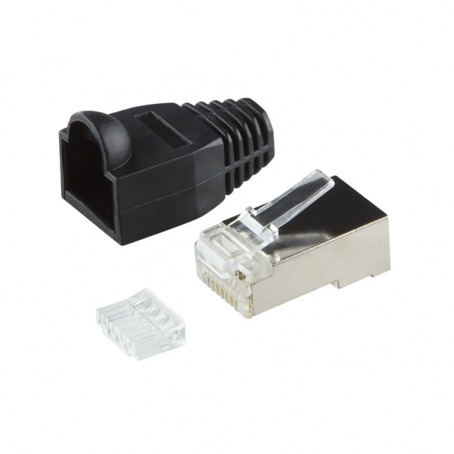Konektorji RJ45 CAT.6 z zaščito, črni