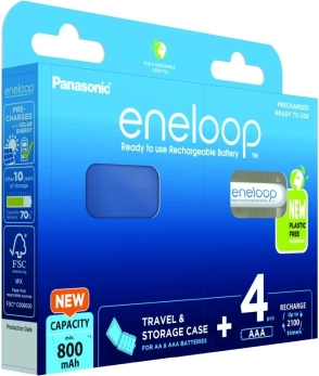 Polnilne baterije Eneloop AAA 800 mAh 4 kosi s škatlico