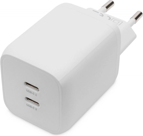 Polnilec GaN 65 W z 2× USB‑C PD 3.0, bel
