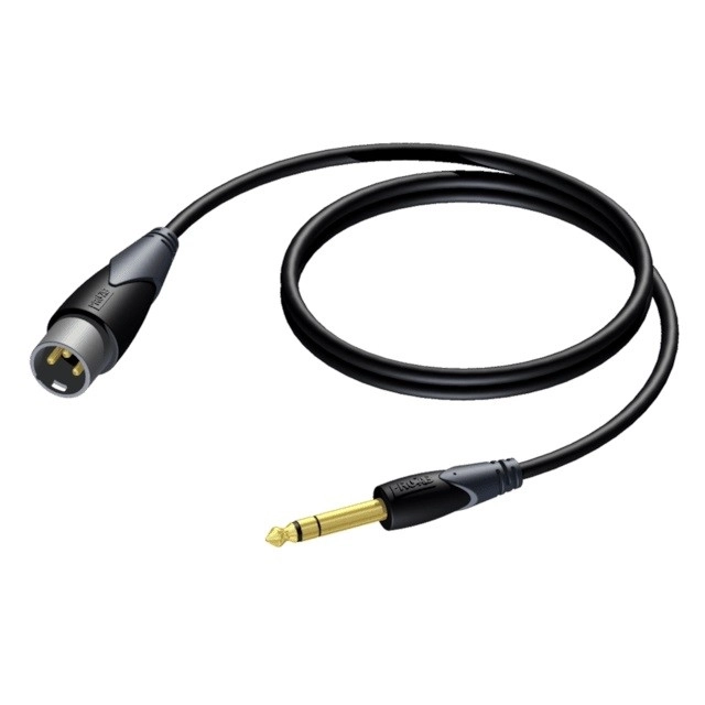 Kabel XLR moški - 6,3 mm Jack moški stereo 3 m