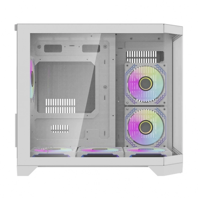 Računalniško ohišje Darflash FT418 + 6 ventilatorjev aRGB (bela)