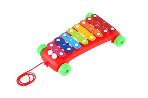 Xilofon plast/kovač 24cm s paličkami 2 barvi v vrečki 19x31x6cm
