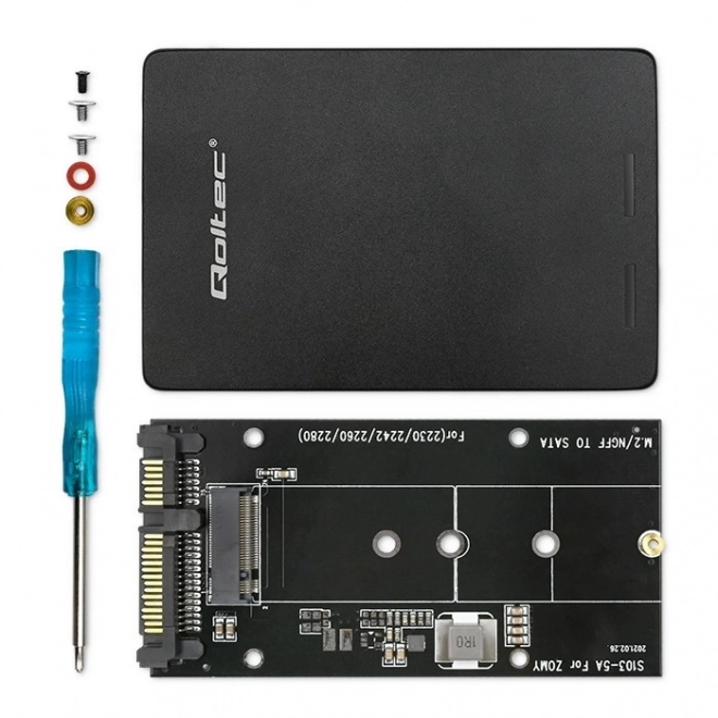 Adapter za disk M.2 SSD | SATA NGFF na SATA III | 2TB | Super hitrost 6Gb/s | črna