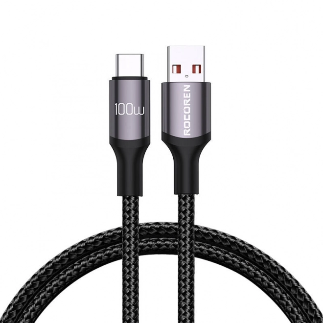 Hitro polnilni kabel Rocoren USB-A na USB-C Retro Series 2m siv