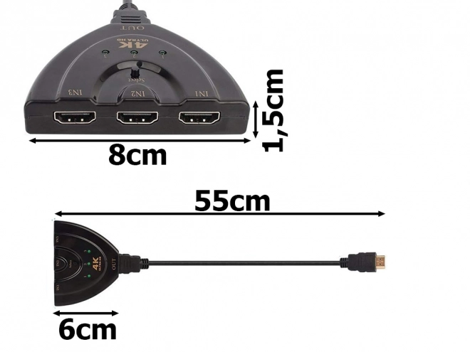 HDMI 3 vratni 4K stikalo
