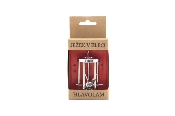 Kovinski hromirani ježek v kletki - uganka