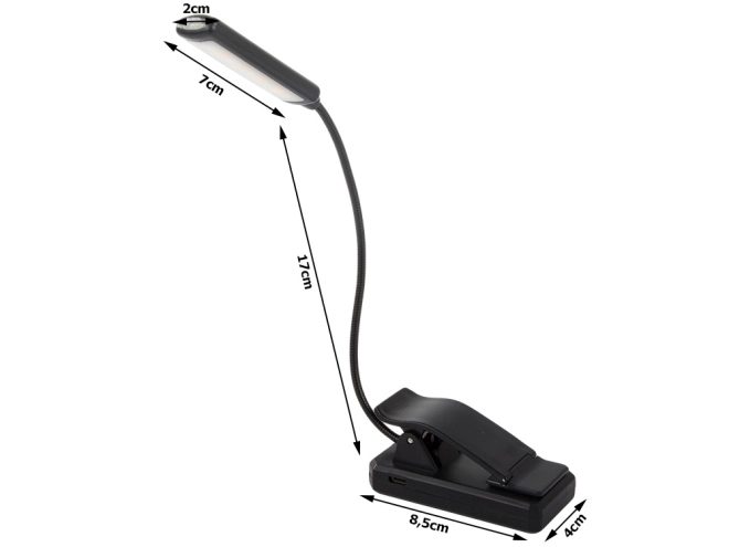 LED nočna svetilka s sponko za branje