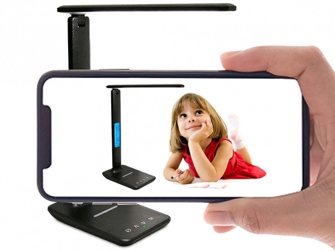 Moderna šolska pisalna svetilka z USB in Qi polnilnikom